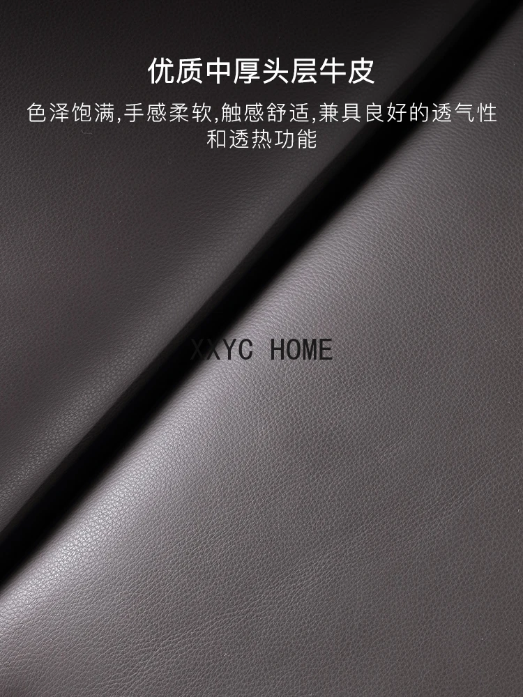 Minimalist MD Aishen Tofu Block Full Leather Sofa