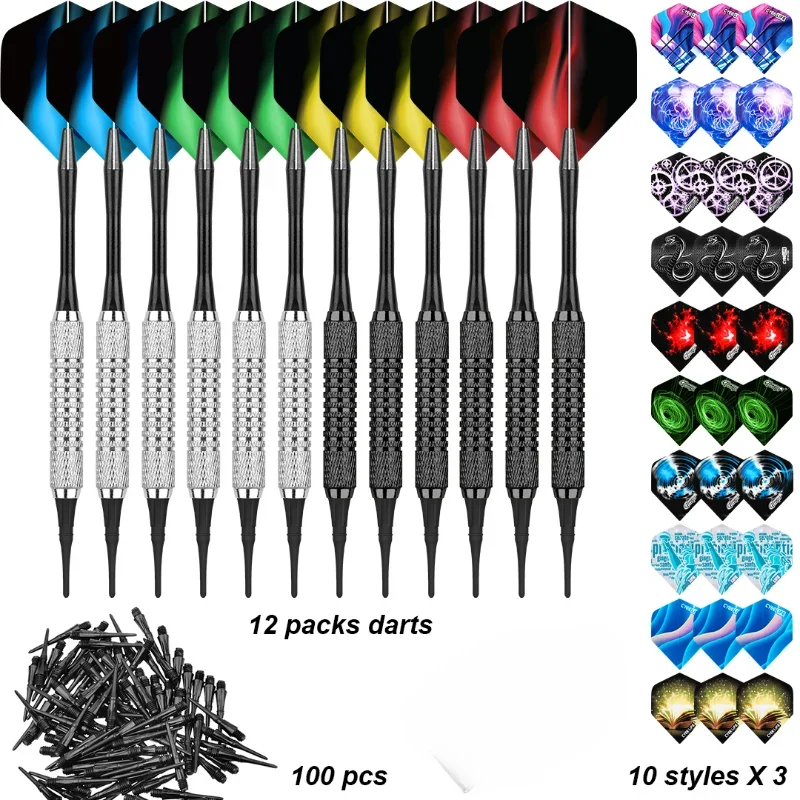 

Set Multiple Styles Darts Flights Professional Darts Soft Plastic Tips Set For Electronic Dartboard Accessories