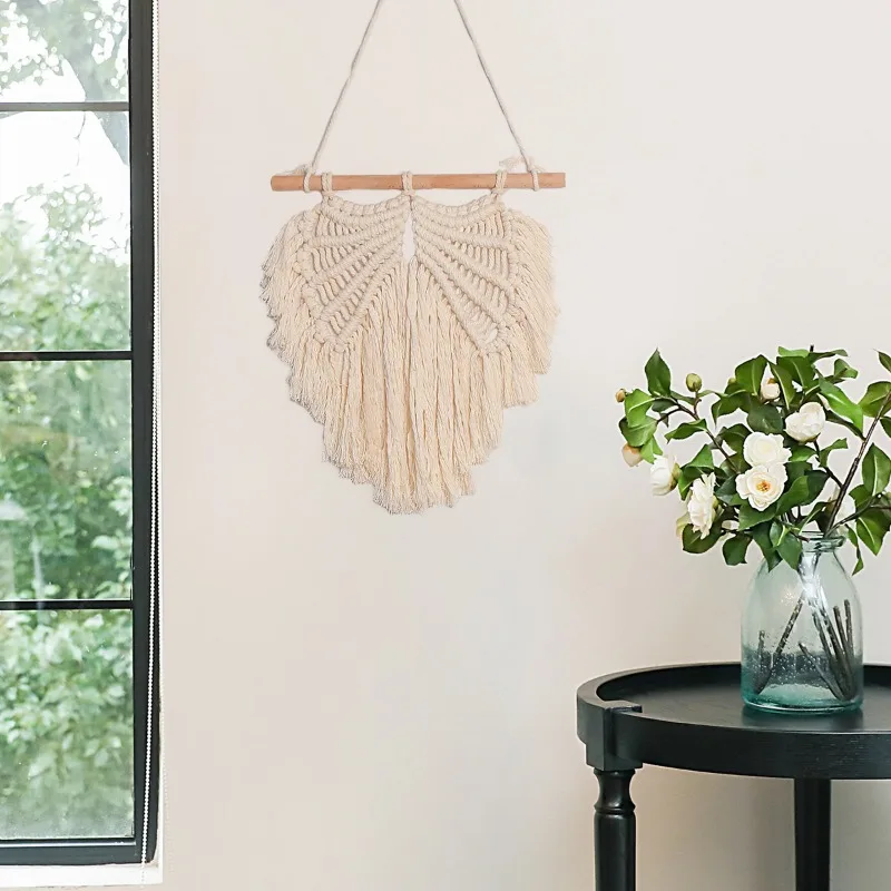 1 قطعة المنسوجة يدويا أجنحة الملاك نسيج الإبداعية جدار الفن الاسكندنافية نمط ديكور المنزل معلقة قطعة القطن الجناح زينة زخرفية