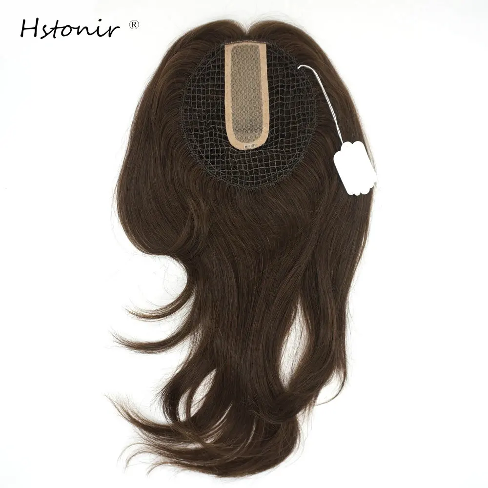 

Hstonir Magic Hair Topper Clip Toupee Women Silk Part Fishnet Hairpiece European Remy Hair Half Wig Closure One Piece TP27