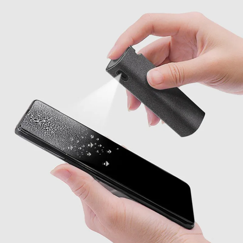 2 In 1 Phone Screen Cleaner Spray Glass Computer Screen Dust Removal Microfiber Cloth Set Cleaning Artifact No Cleaning Liquid