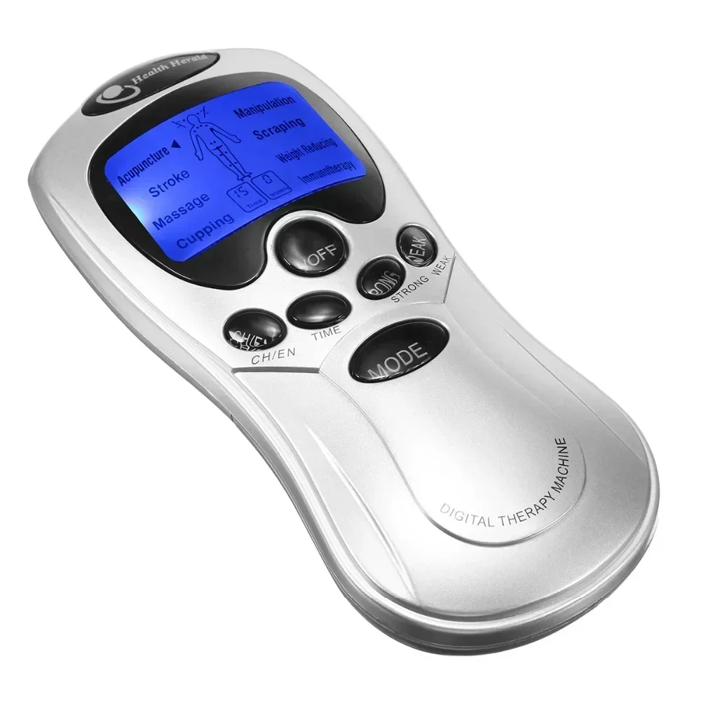 Electric Tens Machine 4 Electrode Pads Digital Therapy Body Pain Relief Acupuncture Massage Stimulator Massager Health 4 Ways