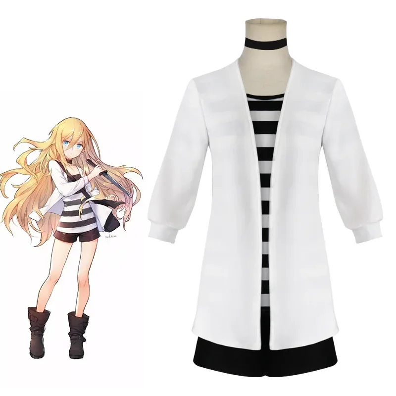 

Japanese Game Angels of Death Women Anime Cosplay Costume Girls Rachel Gardner Role Play Uniform Set T-shirt Coat Black Boot