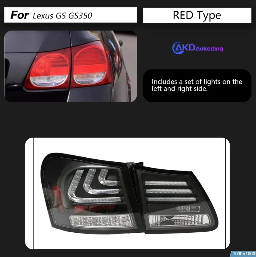 Lexus gs,gs350,2006-2010,gs300用のオートバイ用LEDテールライト