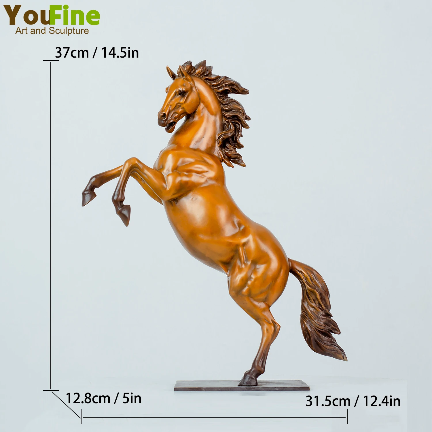 Imagem -06 - Bronze Jumping Cavalo Escultura Estátua Animal Arte Artesanato para Casa e Escritório Decoração Presentes Ornamento