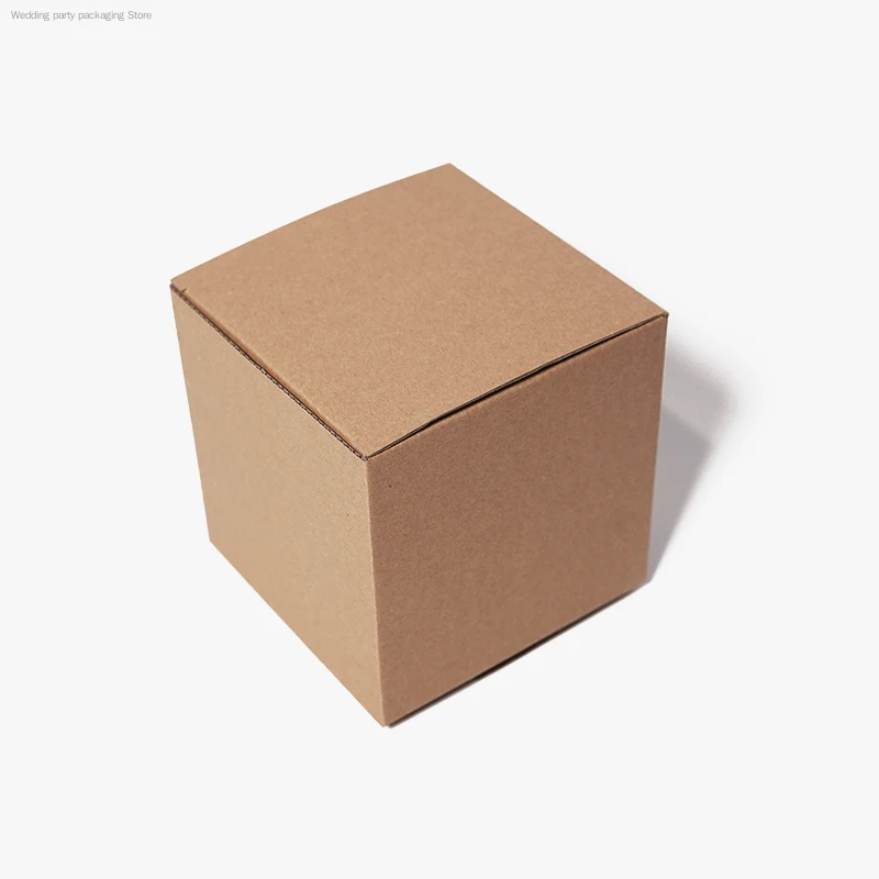 10pcs Kraft Paper Box Square Brown Gift Box 3-layer Corrugated Paper Packaging Storage Big Carton