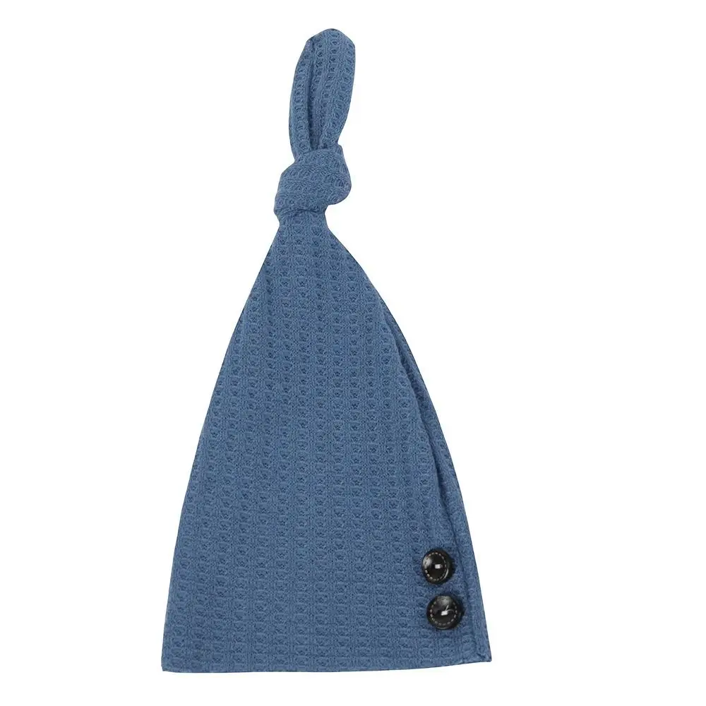 2Pcs/Set Creative Newborn Photography Props Footed Buttons Newborn Prop Set Long Tailed Hat Solid Color Baby Bodysuit