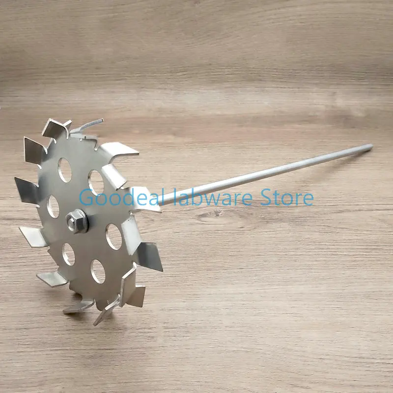 1set SUS304 Stirring Disk Dispersing Paddle with Diversion Hole Stainless Steel Sawtooth Type Dispersing Blade with Rod