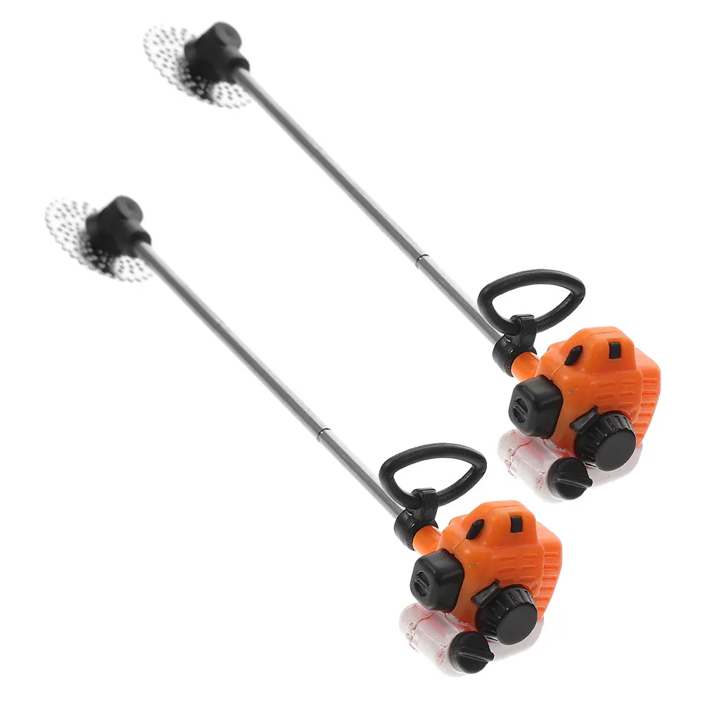 

2Pcs Mini Lawn Mower Miniature PVC Mini Mower Decorative Garden Tool for Micro House Supplies Miniature House Accessories