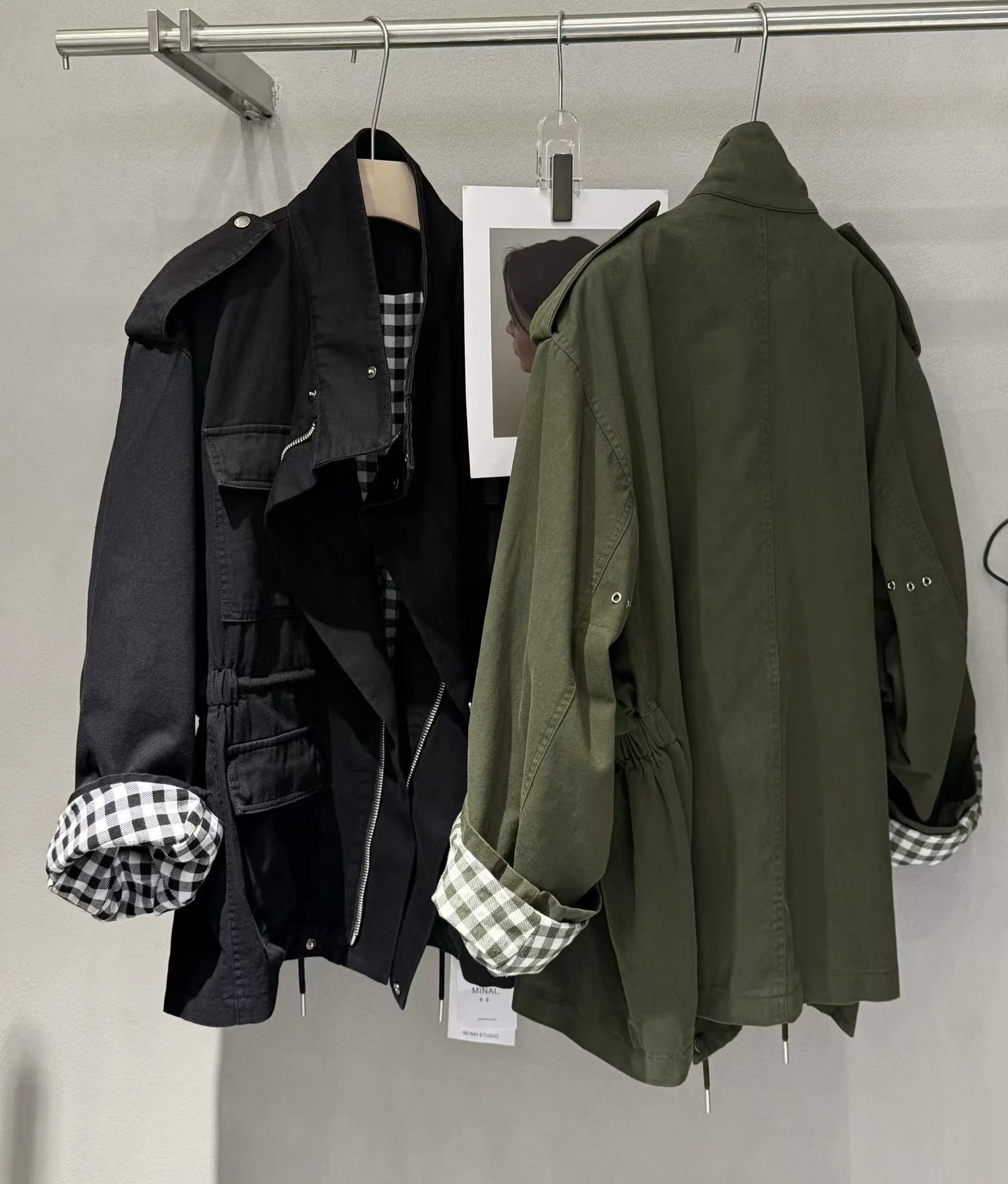 

SuperAen Denim Stitching Casual Jacket Women Long Trench Coat Jacket Spring and Autumn Fashion Denim Jacket Women