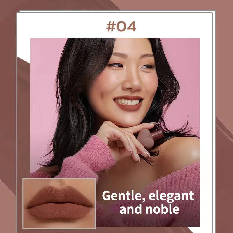 เครื่องมือแต่งหน้า: Retro Matte Velvet Lip Gloss, Matte Lip Gloss Love Matte Lip Glaze ลิปสติกกันน้ํา 5 สีทนทานไม่ Stayin