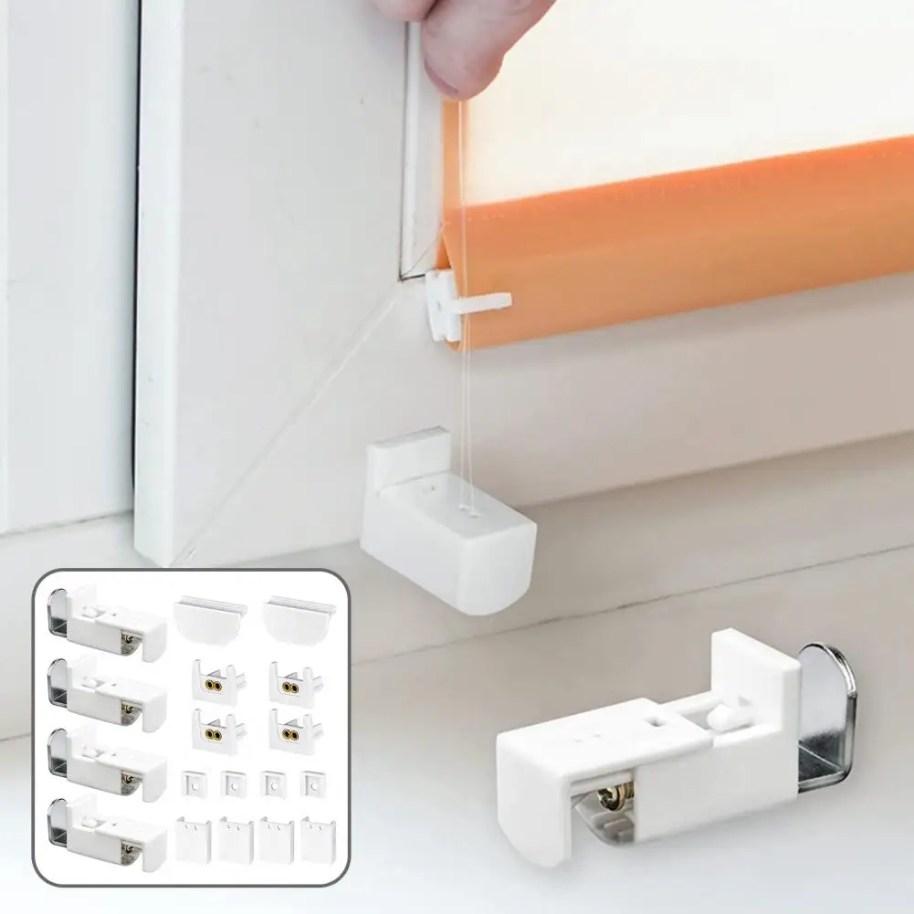 Window Blinds Set Curtain Accessories Set of 4 Curtain Fitting Clamps No Drilling Pleated Blind Support Replacement for Window