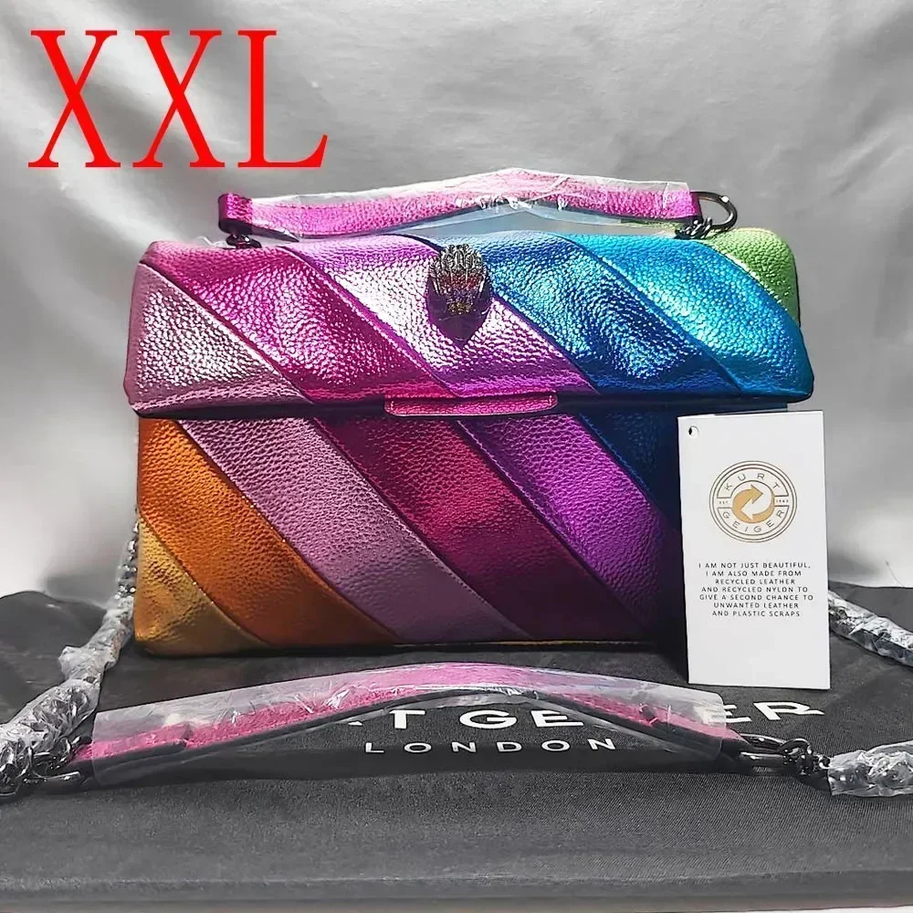 

XXL Kurt G London Rainbow Crossbody Bags For Women Kensington Chains Bag High Quality Woman Shoulder Bag Eagle Head Handbags