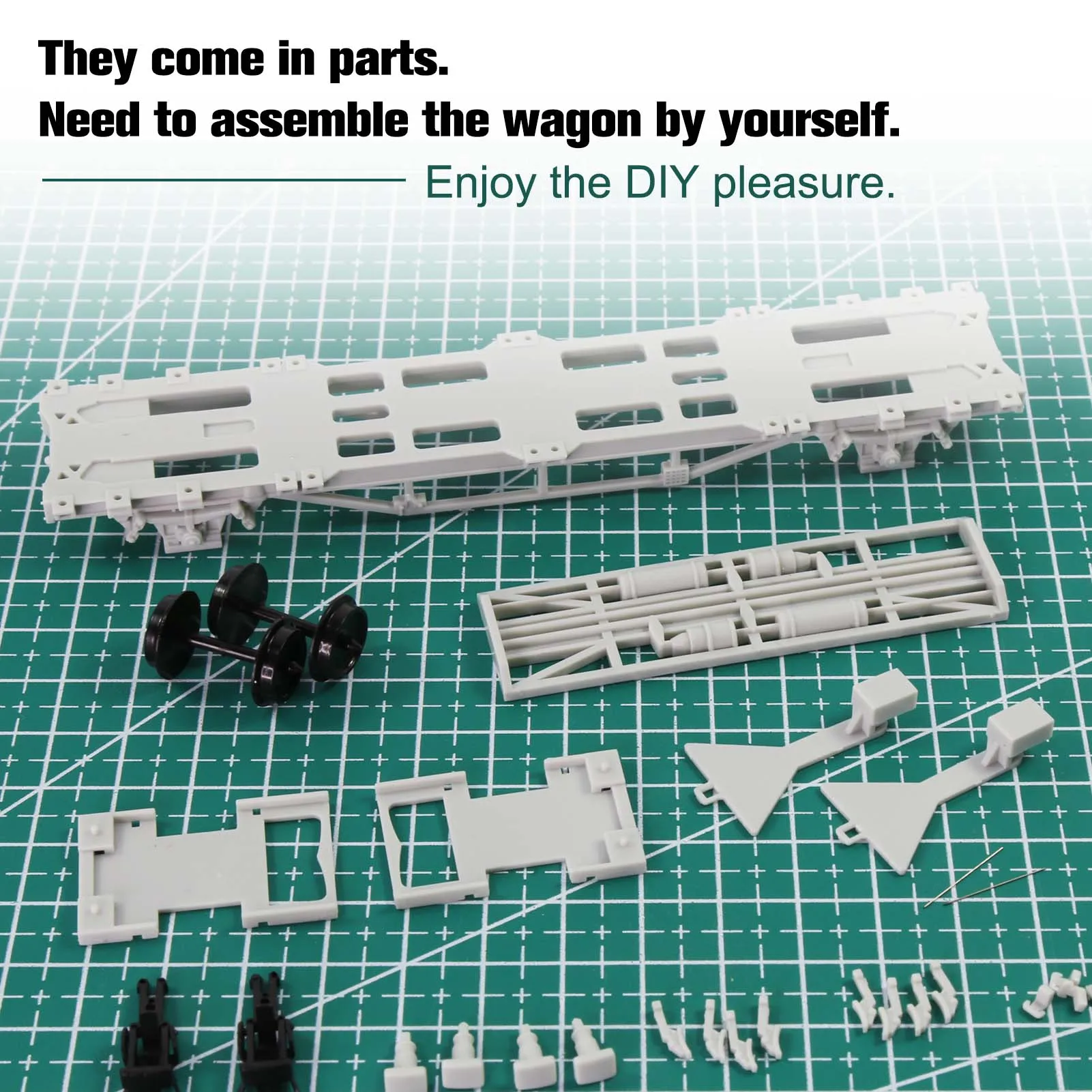 Evemodel Model Trains HO Scale 1:87 EU Flat Car Disassembled Plastic Wheels C8761JJ