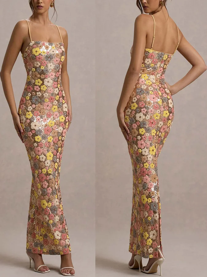 

Облегающее платье с блестками, летнее платье из полиэстера, официальное платье Dr, женское модное лето 2021, яркое платье с пайетками