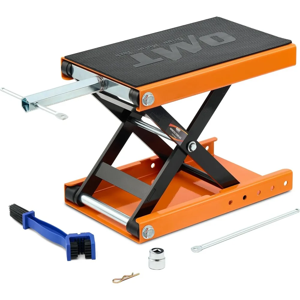 مقبس رفع مقص للدراجة النارية بسعة 1100 رطل، ومقبس واسع ومقبس على شكل حرف T، بما في ذلك دعم الحامل المركزي