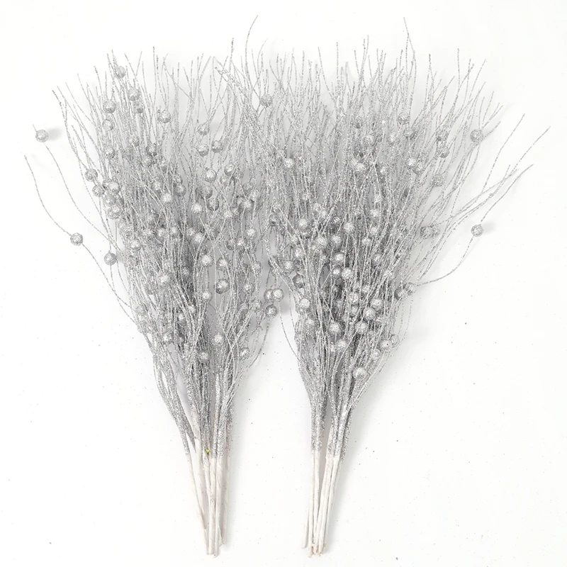 5 Stück 42cm Künstliche Glitzer-Beeren-Zweige als Weihnachtsbaumschmuck für Zuhause Neujahr 2026 Navidad DIY Kranz-Zubehör – Detail 13