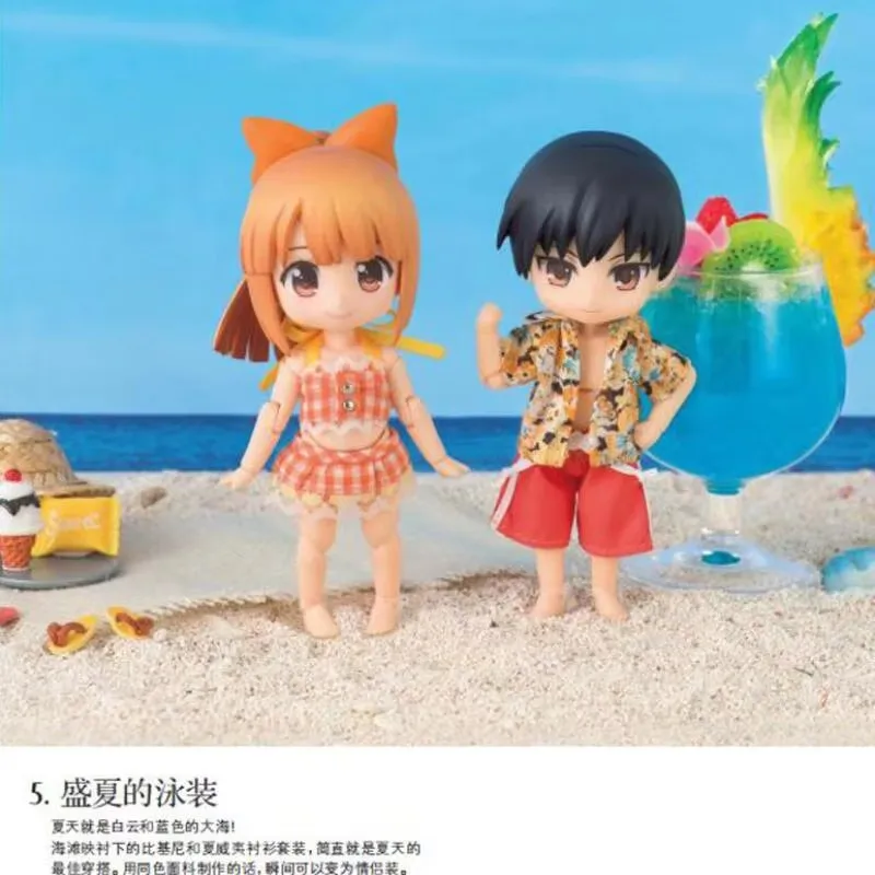 Handmade Cute Doll Clothes Sewing Book Nendoroid Doll Seasonal Outfit Making Guide with Patterns Step-by-Step Tutorial view 4