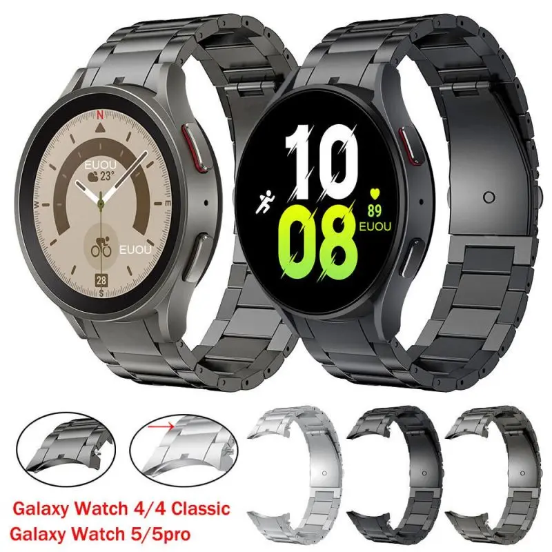 No Gaps Titanium Metal Strap Band For Samsung Galaxy Watch 5 Pro 45mm,Quick Fit Band For Samsung Galaxy Watch4/5 40mm 44mm