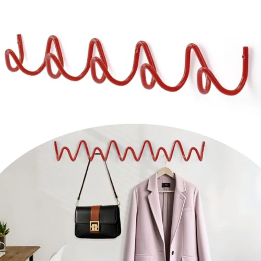 

Coat Rack Wall Mount Creative Wave Wall Hooks 20KG Capacity Easy Installation Multi-Purpose Hooks for Coat Hat Bag Umbrella