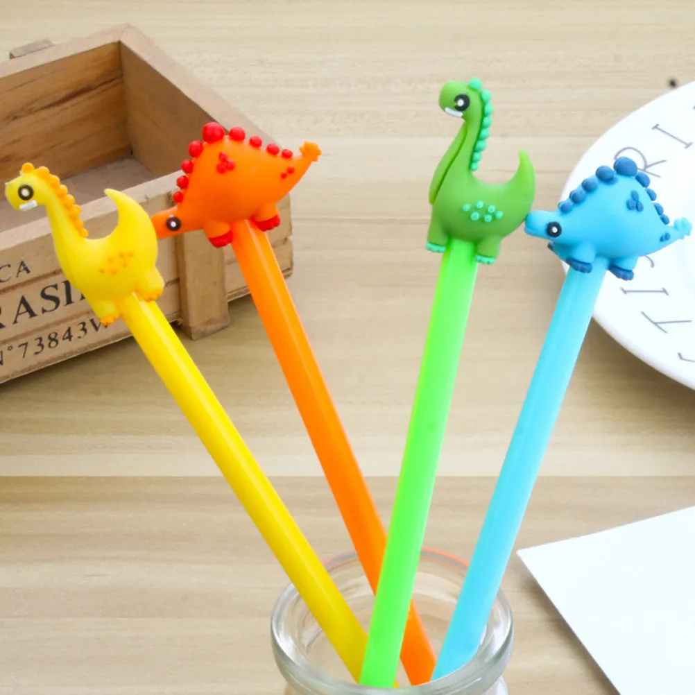 12Pcs Dinosaur Gel Pens Plastic Lightweight Neutral Pen Smooth Writing Creative Cartoon Stylus Gel Pen for Students