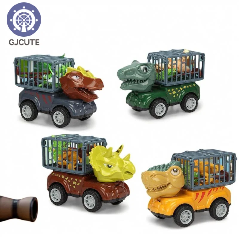

Boy's Toy Set featuring T-Rex Dinosaur Monster Truck and Pull Back Transport Car