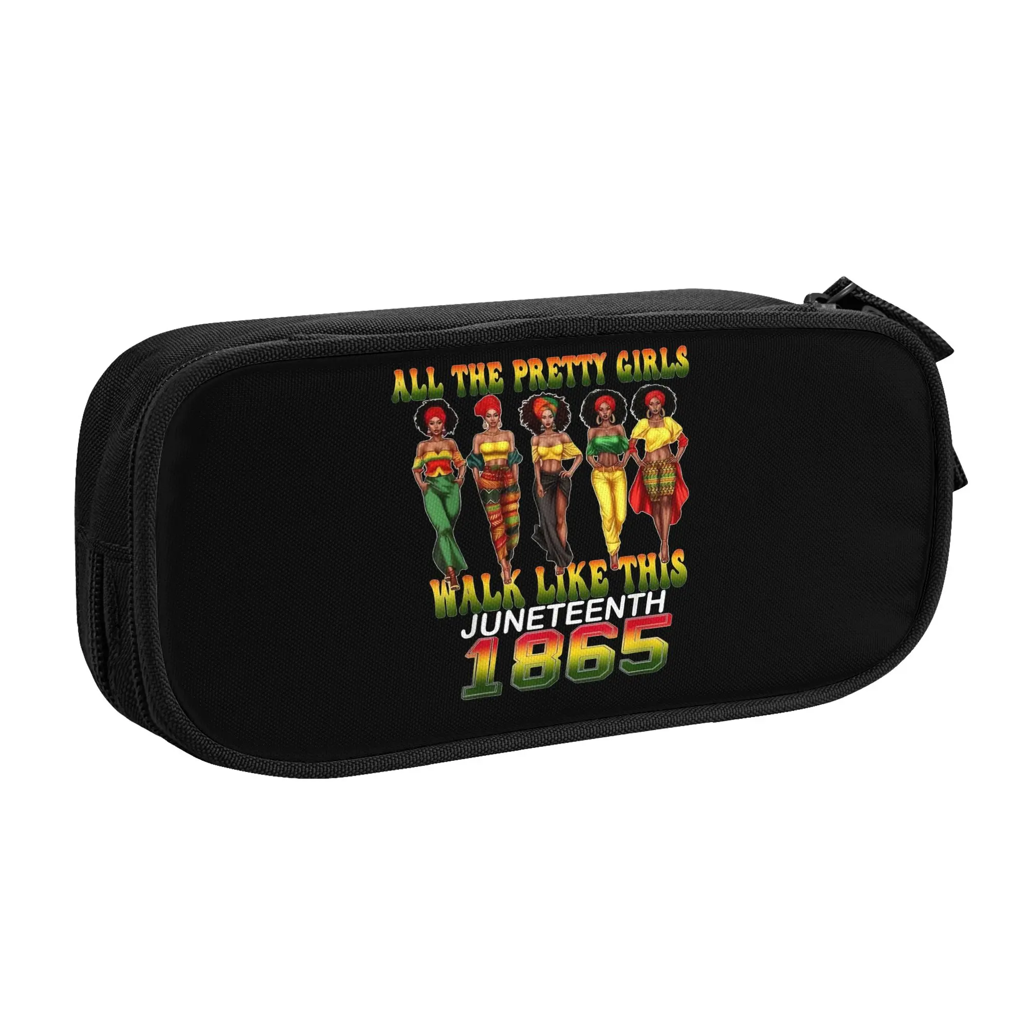 Korean Juneteenth 1865 Freedom Celebration Pencil Cases for Girls Boys  Large Storage Pen Box Bag School Accessories