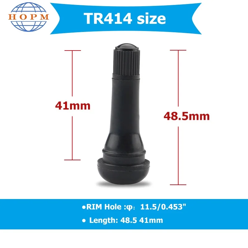 Auto Spare Parts High Quality Tubeless Snap-in Tire Valve TR414 Tyre Valve for Universal Cars