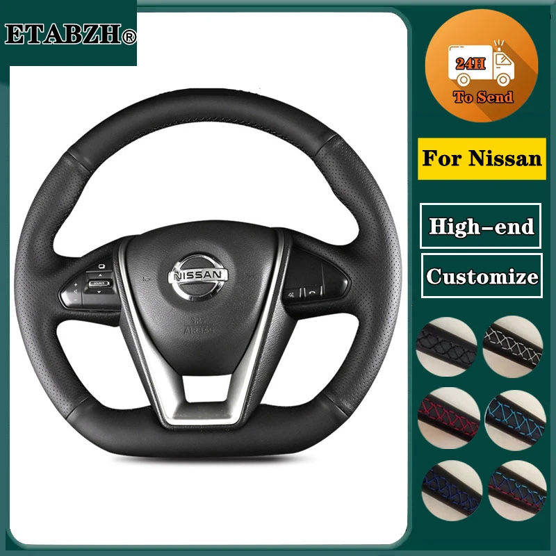 Braid Microfiber Leather Car Steering Wheel Cover For Nissan New LANNIA TERRA X-TRAIL Maxima Steering Wrap Car Accessories