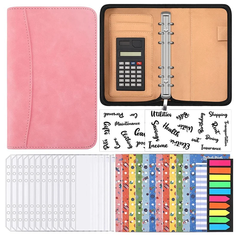 Planejador De Orçamento Com Calculadora Zip, Binder, Planejador, Feito Com Envelopes, Poupança De Dinheiro, A6