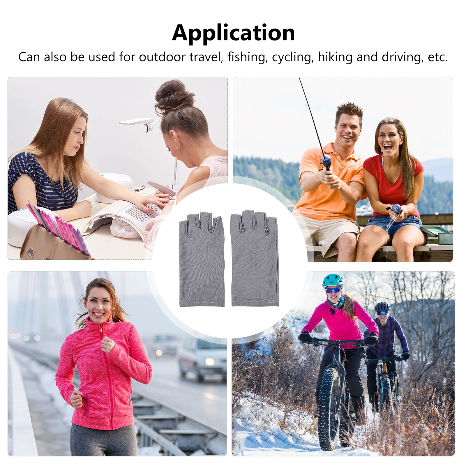 

Fingerless Gloves Lightweight Stretchy Nail Art Mitts for Manicure Phototherapy Outdoor Travel Driving