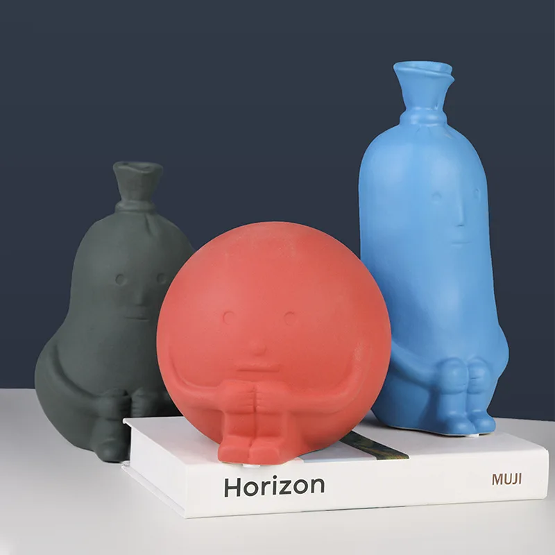 Morandi Color Abstract Ceramic Ornament Crafts Desktop Decoration Porcelain Sculpture Model Decor