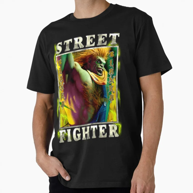 

Blanka SF_SF6 1225 Street Fighter 80s Videogame Gift t shirt Retro Arcade game Graphic Tee Y2K Clothes All size Tops S-6XL