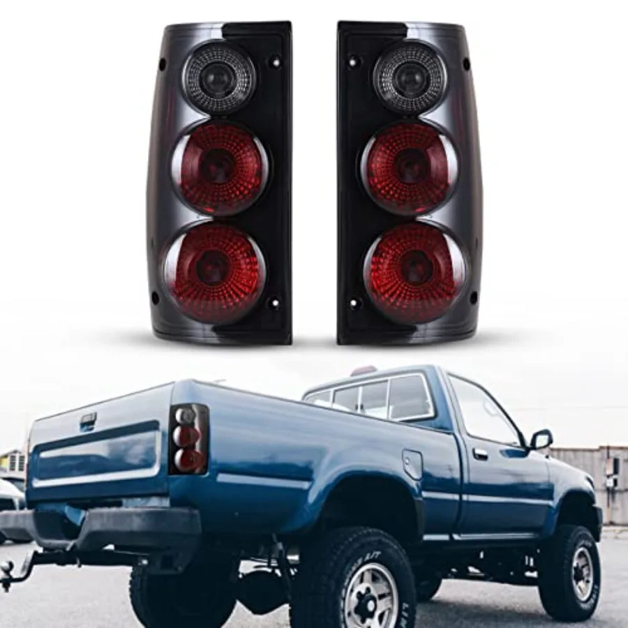 

Tail Lights for Pickup 1989-1995 Rear Lamps Assembly Replacement 1Pair Matte Black Housing Smoke Lens