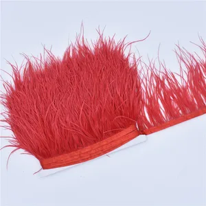 1 Meter echte Strauße Mitleid mit weißen Fransen -Strauß -Sätzen für Kleidungsbande Garnieren Feathuse Pluma -Wolkenrock -Dekoration 6 Hauptverkauf White Pluma - №2