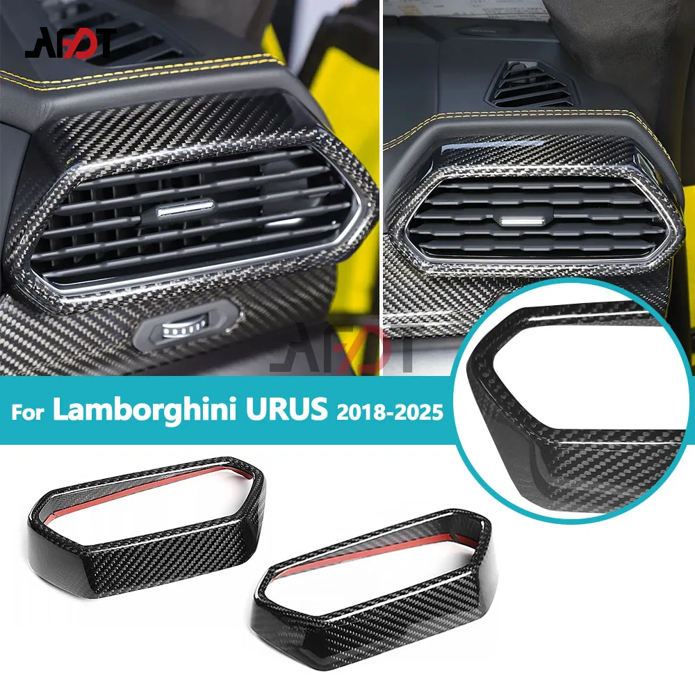 

AFDT 2pcs Real Carbon Fiber Interior Car Dashboard Side Air Outlet Vent Cover For Lamborghini URUS 2018-2025