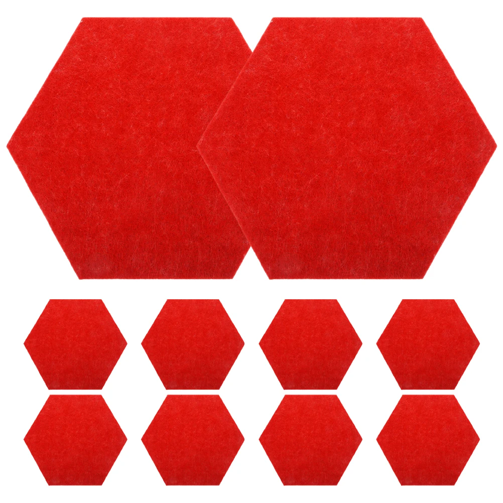 

10pcs Soundproof Mats Hexagon Bulletin Board Hexagon Wall Decor Wall Decor Red Kids Room Office Photo Display Notice Boards