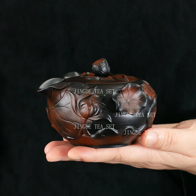 

Purple Pottery Teapot Household Hand-held Teapot Chinese Kung Fu Teaset Large Capacity Pu'er Tea Pot Household Drinking Utensils
