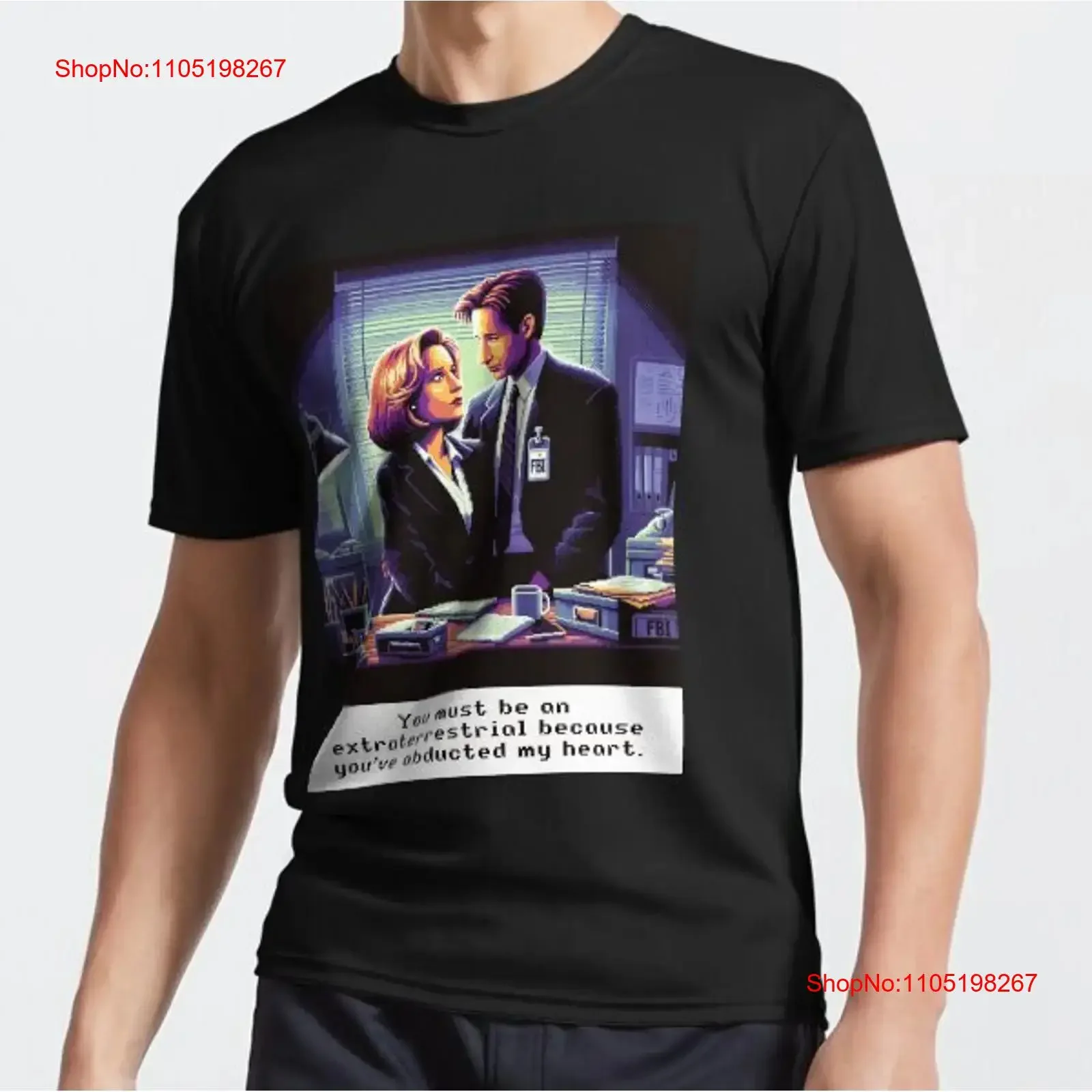 

XFiles Mulder and Scully Funny Valentine s Day Active T Shirt vintage Washed Soft graphic homme Slightly fashion Versatile