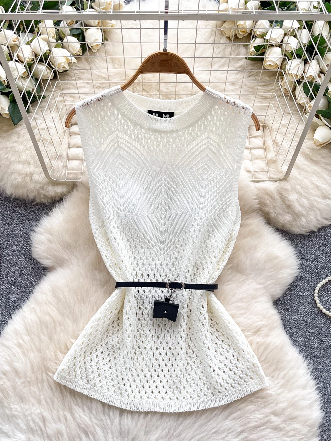 Set da donna estivo lavorato a maglia rotondo scavato Ne Svel Vest Top Set Casual Lazy Sle in due pezzi Ensemble ort Sve