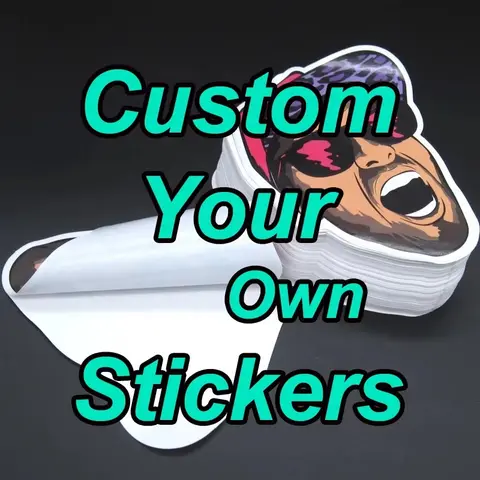 Custom Stickers Your Own Logo Name Label PVC Vinyl Waterproof Die Kiss Cut Kawaii Cute Laptop Aesthetics Sticker Self Adhesive