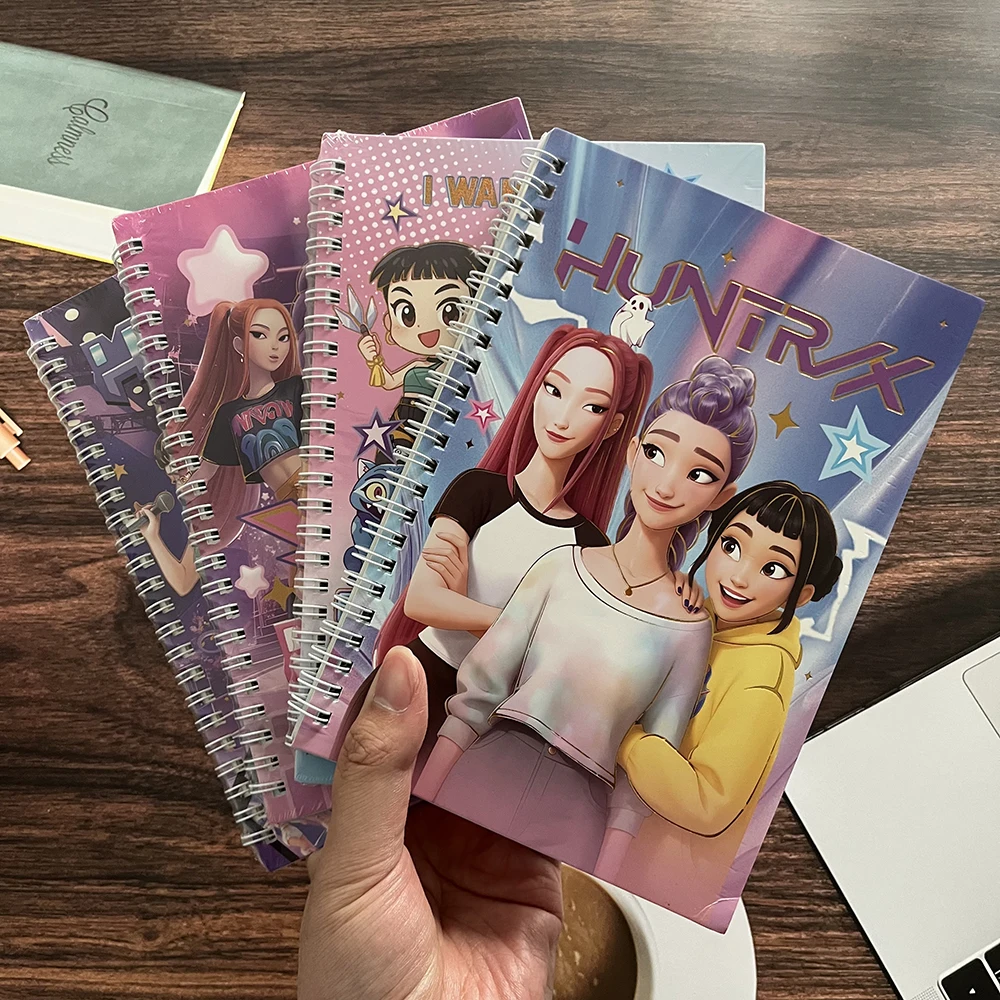 مجموعة دفاتر الملاحظات Kpop Demon Hunter Anime - مجلة مذكرات لطيفة ملفوفة للطلاب اللوازم المكتبية هدية عشوائية 1/2/4 قطعة #6