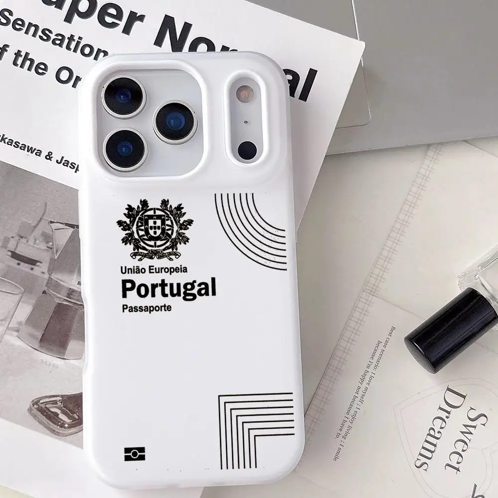 Funda de teléfono con pasaporte de Portugal para iPhone 17 16 15 14 13 12 Pro Max Plus, funda protectora de TPU suave 2 en 1 transparente de gelatina a prueba de golpes