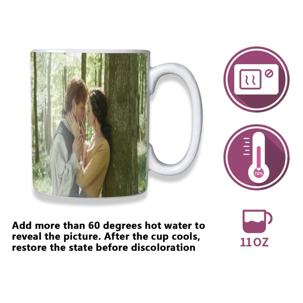 Outlander-TV Show Color Changing Mug Thermal Sensation Temperature Ceramic Coffee Cup Festival Gifts Free shipping