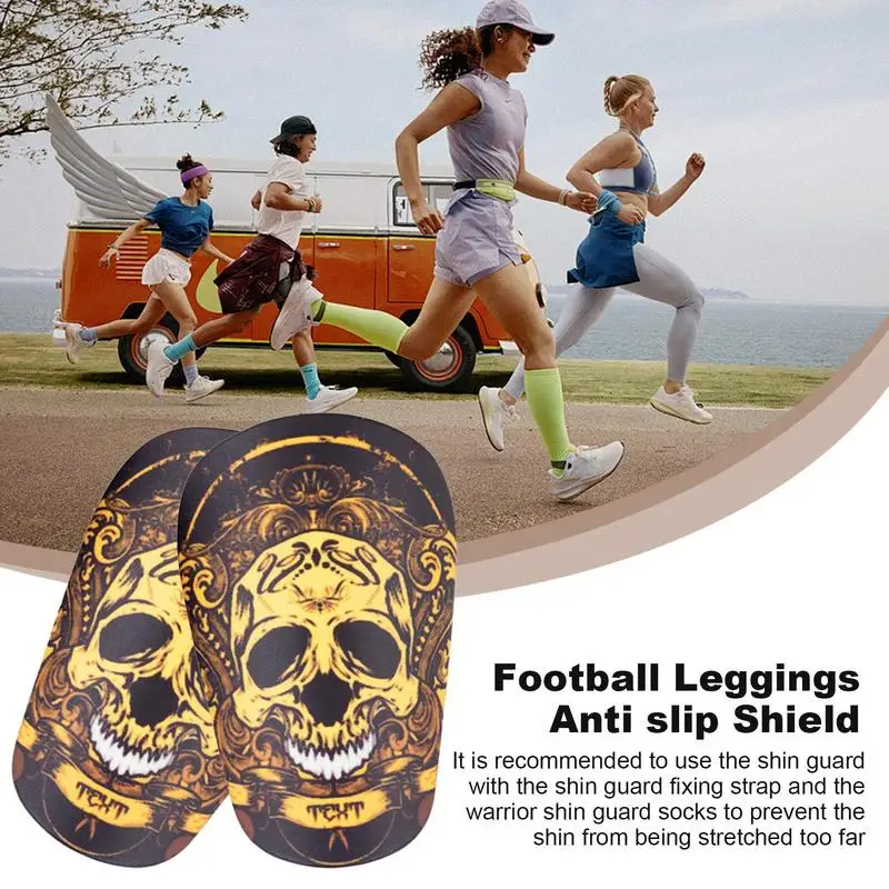 Small Shin Guards Stylish Breathable Cycling Knee Protector Anti Collision Wrestling Knee Protectors 2 PCS Skull Pattern