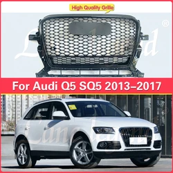 アウディq5のフロントバンパー,中央グリル,黒,rsq5スタイルのホタル,2013-2017