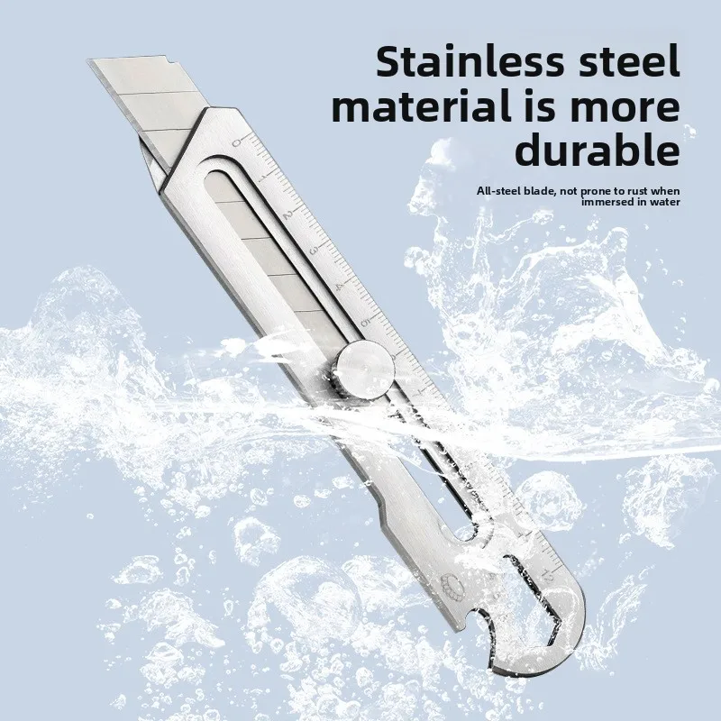 سكينة متعدّد الاستخدامات من الفولاذ المقاوم للصدأ سكين جيب سريع مع مشبك حزام شفرة حادة أدوات يدوية للقطع للأغراض العامة #2