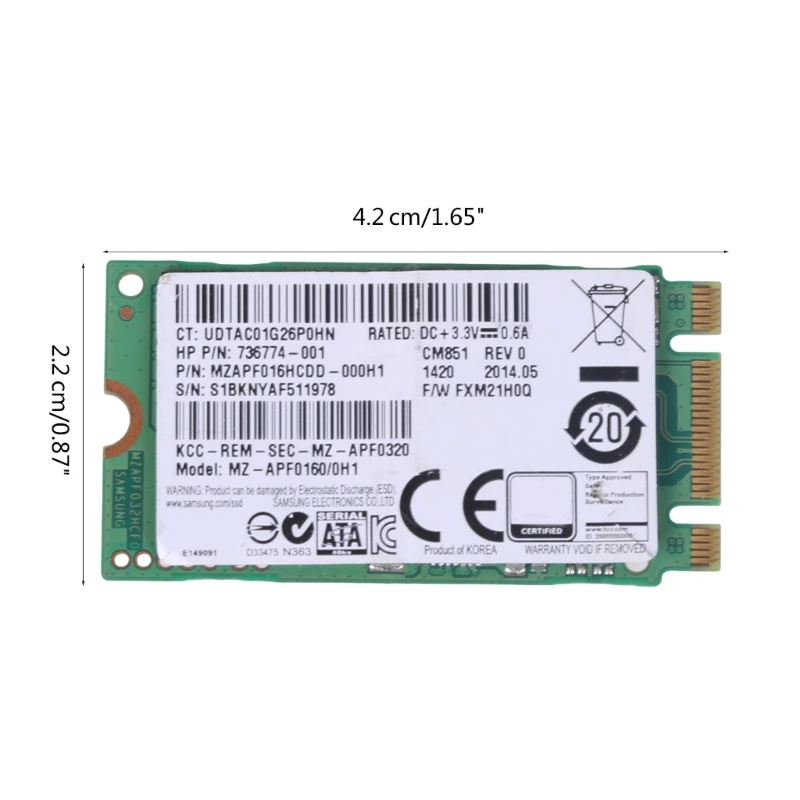 16GB M.2 SSD 2242 Internal Storage Solid Drive Hard Drive for Laptops and Desktops