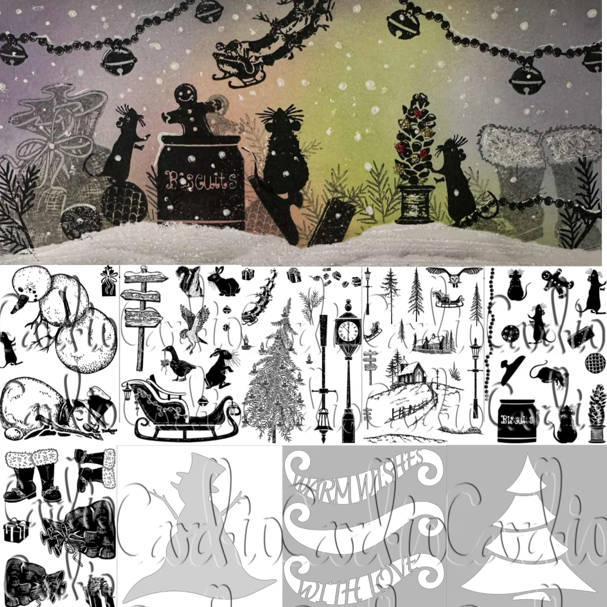 

Christmas Chimes Clear Stamps Stencil DIY Scrapbook Embossed Handcraft Paper Card Album Craft Template Supplies Decoration