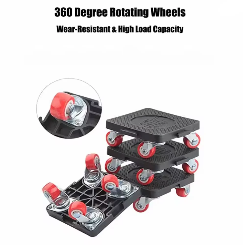 أداة نقل أجهزة الأثاث المنزلي مع 360 درجة °   عجلات لثلاجة الأريكة وسجادة السرير سهلة الاستخدام ورافعة النقل